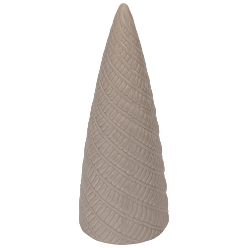 10" Beige Ceramic Cone Christmas Tree Tabletop Decor
