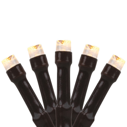 LED Wide Angle Christmas Lights - Warm White - 10' Brown Wire - 20ct