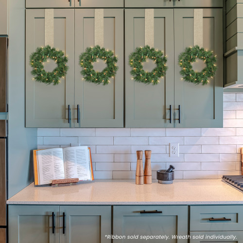 Pre-Lit Deluxe Windsor Pine Mini Artificial Christmas Wreath - 10" - Clear Lights