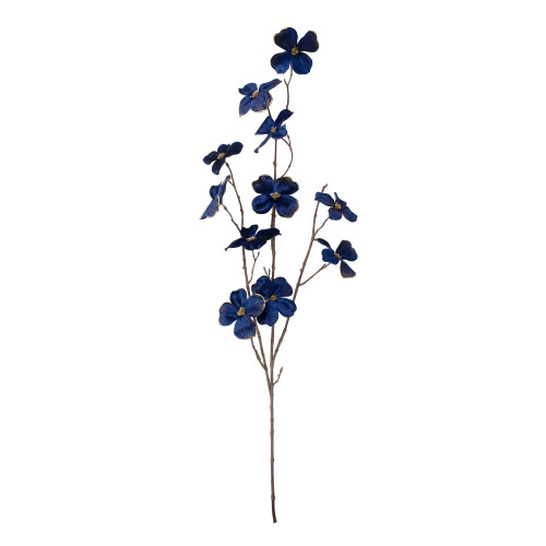 39" Blue Velvet Artificial Dogwood Floral Spray