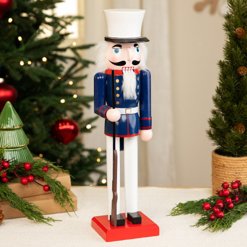 Traditional Christmas Nutcracker Soldier with Rifle - 14"