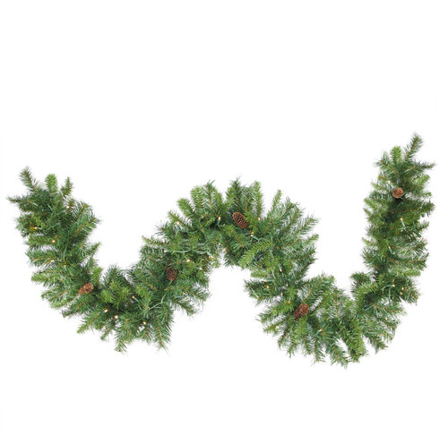 Pre-Lit Dakota Pine Commercial Artificial Christmas Garland - 50' x 12" - Warm White LED Lights
