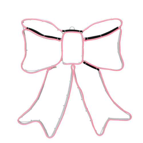19.5" NEON LED Lighted Bow Christmas Window Silhouette Decor