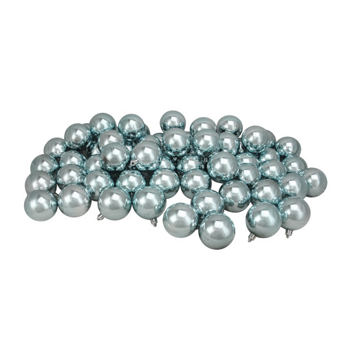 Shatterproof Shiny Christmas Ball Ornaments 2.5" (60mm) - Mermaid Blue - 60ct