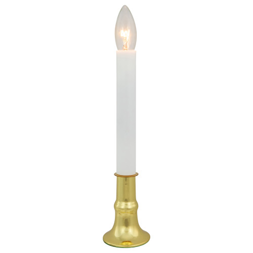 Single Light Window Candle with Timer - 9" - White