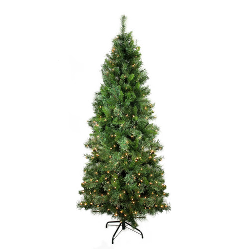 Pre-Lit Medium Mixed Cashmere Pine Artificial Christmas Tree - 7.5' - Clear Lights