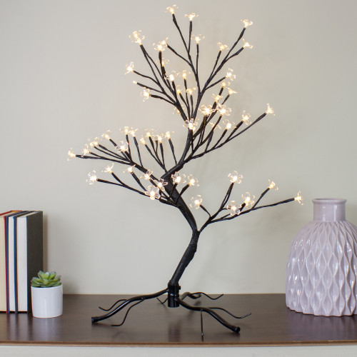 Pre-Lit Japanese Sakura Blossom Artificial Tree - 25" - Warm White LED lights