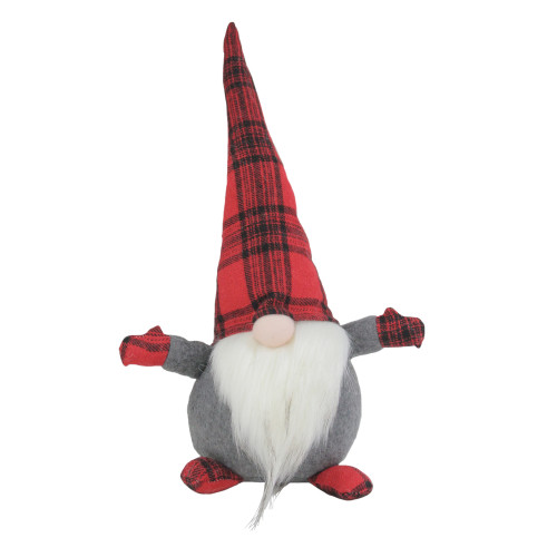 26" Red and Black Plaid Christmas Gnome Tabletop Decor