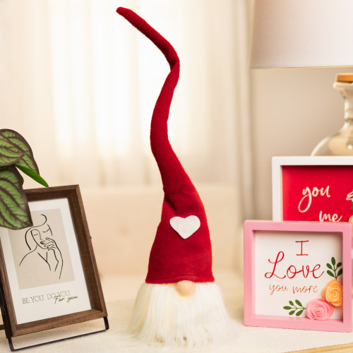 Gnome Head with Heart Hat Valentine's Day Decoration - 21.5"