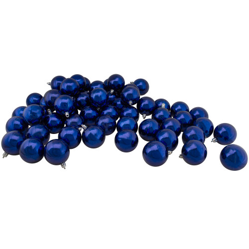 60ct Royal Blue Shatterproof Shiny Christmas Ball Ornaments 2.5" (60mm)