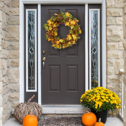 Maple Leaves and Berries Artificial Twig Fall Harvest Wreath - 30"
