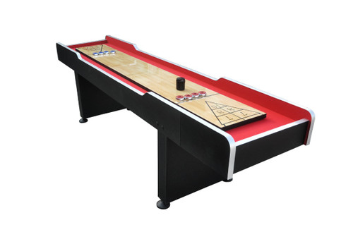 9' x 2' Recreational Red and Black Shuffleboard Game Table