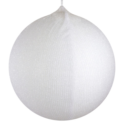 Inflatable Tinsel Commercial Outdoor Christmas Ball Ornament Decoration - 23.5" - White