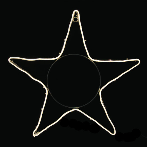 19.75" NEON LED Lighted Star Christmas Window Silhouette Decoration