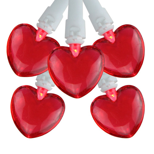 LED Mini Hearts Valentine's Day Lights - Red - 4.75' White Wire - 20ct
