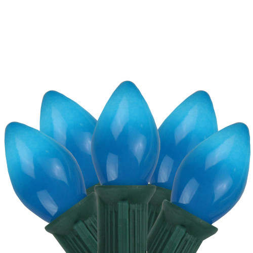 Opaque C7 Christmas String Lights - Blue - 24' Green Wire - 25ct