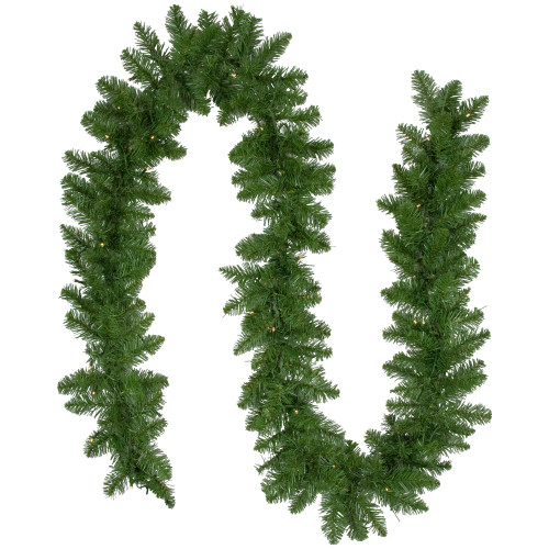 Pre-Lit Battery operated Whitmire Pine Christmas Garland - 9' x 10"  - Warm White LED Lights