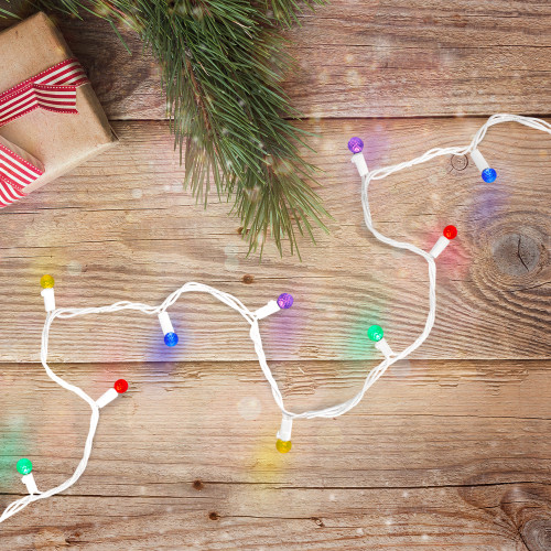 LED G12 Berry Faceted Christmas Lights - Multi-color - 15.9' White Wire - 50ct