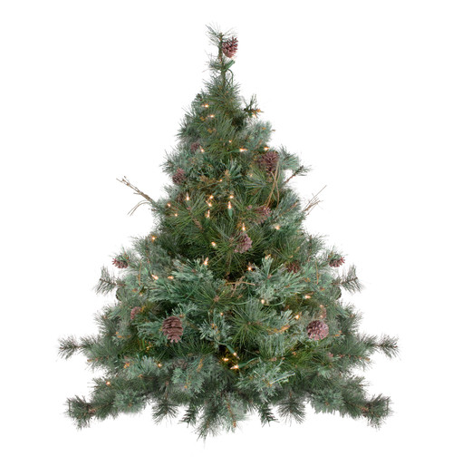 Pre-Lit Country Mixed Pine Artificial Christmas Wall or Door Tree - 3' - Clear Lights
