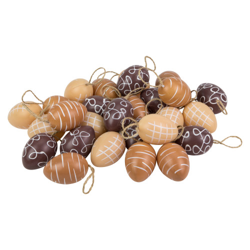 Set of 27 Spring Easter Egg Ornaments 2.25" - Brown