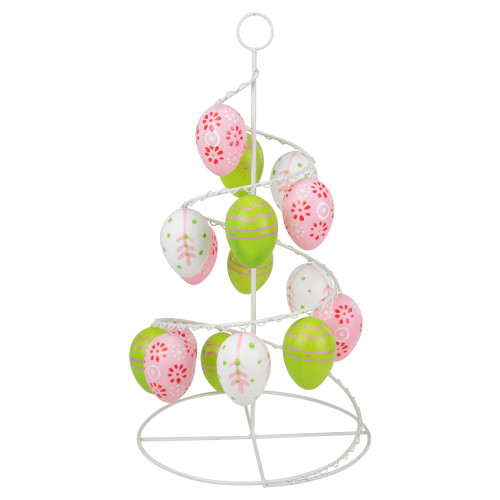 Floral Easter Egg Tree - 14.25" - Lime Green/Pink