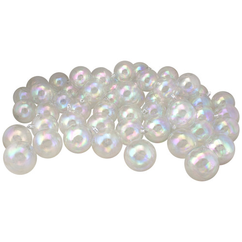 Shatterproof Shiny Christmas Ball Ornaments - 2.5" (60mm) - Iridescent Clear - 60ct