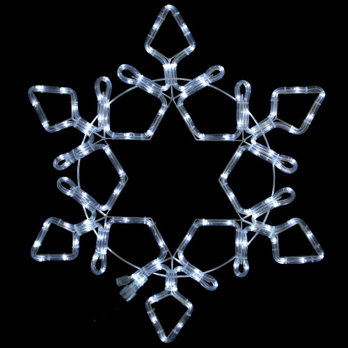 LED Rope Light Snowflake Christmas Decoration - White - 24"
