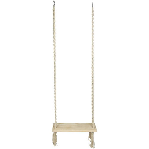 21.75" Natural Rope Wooden Swing Chair