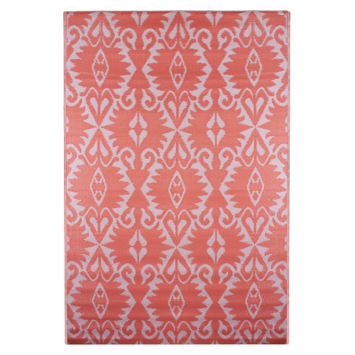 4' x 6' Pink Abstract Pattern Rectangular Outdoor Area Rug