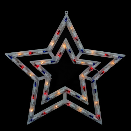 Lighted Patriotic Star Window Decoration - 17"