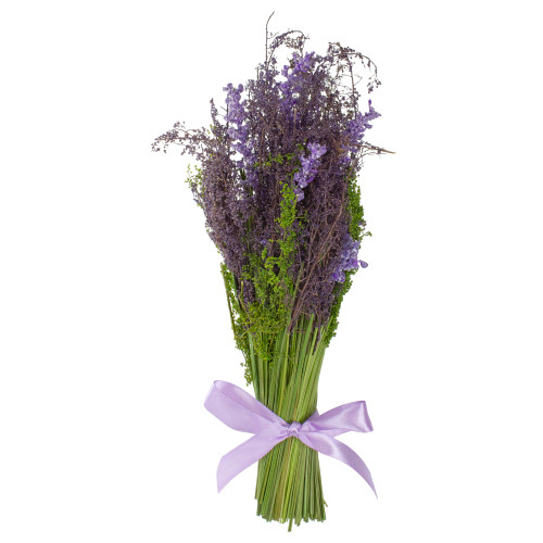 Lavender Artificial Springtime Bouquet, Purple and green 12"