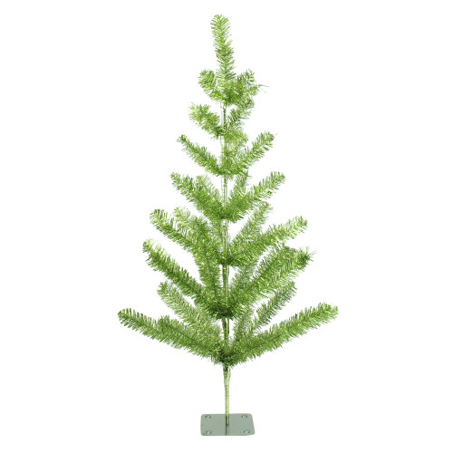 Medium Green Tinsel Pine Artificial Christmas Tree - 3' - Unlit