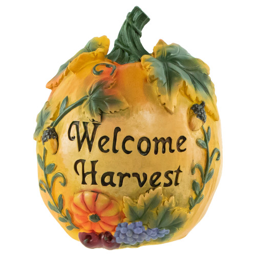 Autumn "Welcome Harvest" Pumpkin Thanksgiving Decoration - 7"