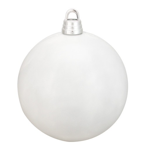 Shiny White Shatterproof Christmas Ball Ornament 12" (300mm)
