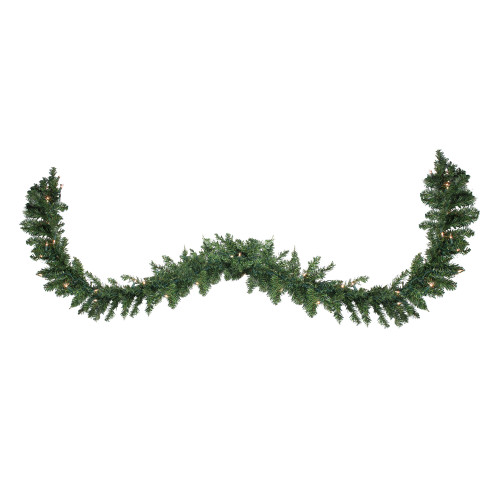 Pre-Lit Buffalo Fir Commercial Christmas Garland - 25' x 17" - Clear Lights