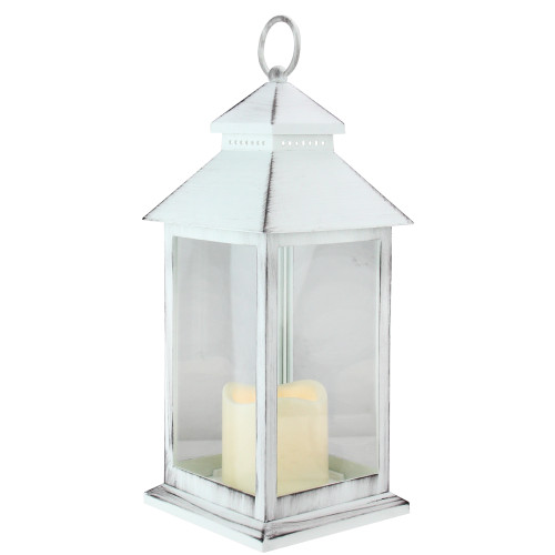 Brushed Candle Lantern with Flameless LED Candle - 12.5" -