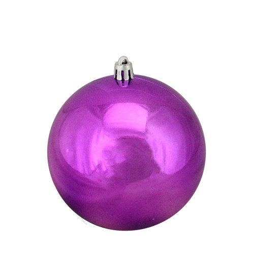 Shiny Purple Shatterproof Christmas Ball Ornament 4" (100mm)