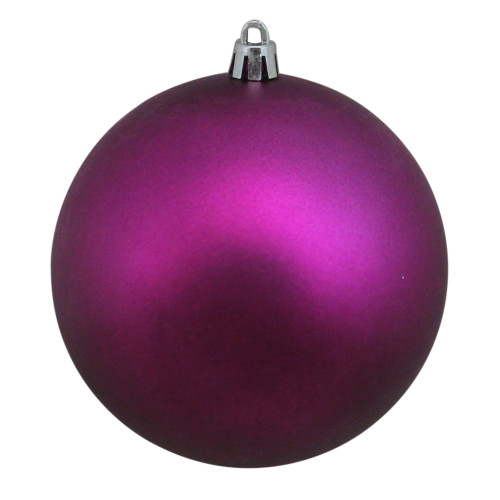 Matte Magenta Purple Shatterproof Christmas Ball Ornament 4" (100mm)