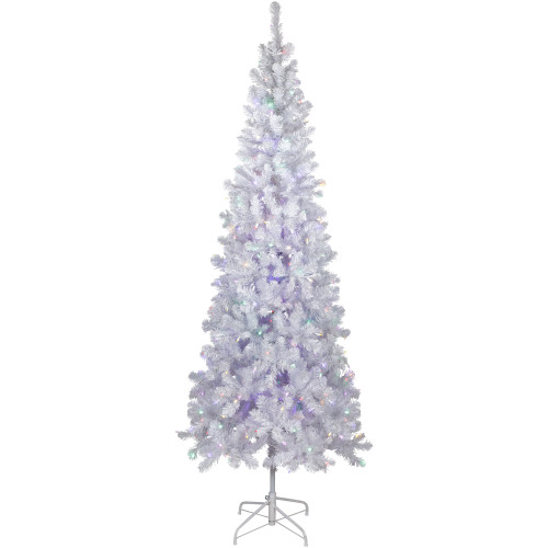 Pre-Lit White Winston Pine Artificial Christmas Tree - 7.5' - Multi LED Lights