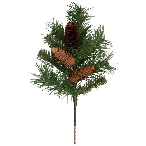 Dakota Red Pine Artificial Christmas Spray with Pine Cones - 15"