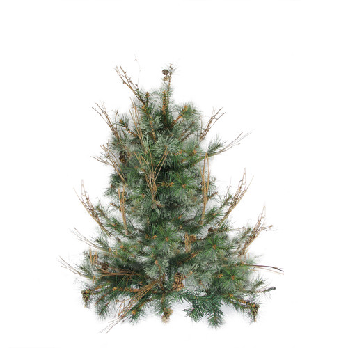 Country Mixed Pine Artificial Christmas Twig Wall Tree with Pinecones - 2' - Unlit