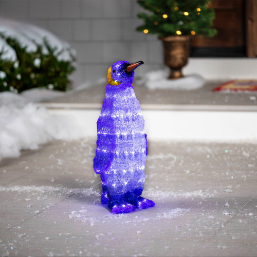 LED Lighted Commercial Grade Acrylic Penguin Outdoor Christmas Decoration - 18"