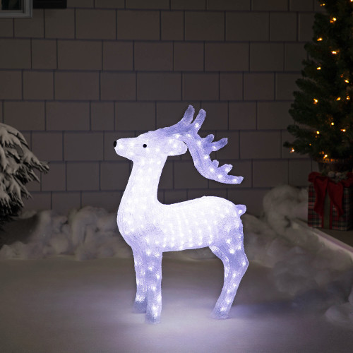 LED Lighted Commercial Grade Acrylic Reindeer Outdoor Christmas Decoration - 28"