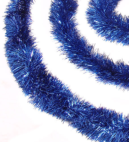 Commercial Tinsel Foil Christmas Garland - 50' x 2.5" - Lavish Blue - Unlit