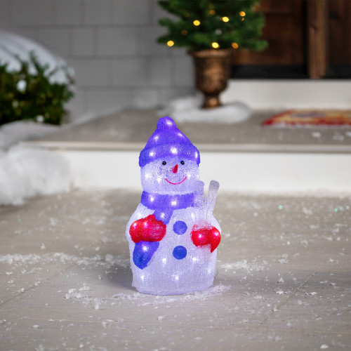 LED Lighted Snowman Commercial Grade Acrylic Outdoor Christmas Decoration - 15"