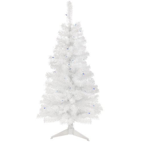 4' Pre-Lit Slim White Pine Artificial Christmas Tree - Blue Lights