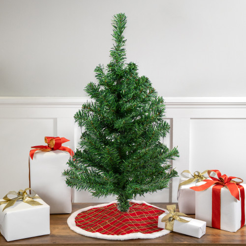 2' Medium Two-Tone Mixed Green Pine Artificial Christmas Tree - Unlit