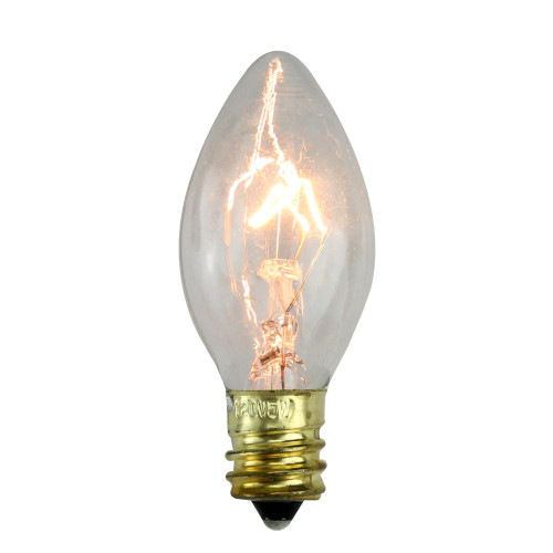 Transparent C7 Incandescent Christmas Replacement Bulbs - Clear - Pack of 25