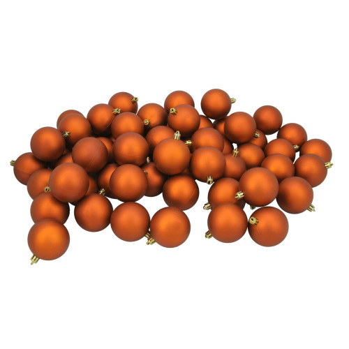 Shatterproof Matte Christmas Ball Ornaments 2.5" (60mm) - Burnt Orange - 60ct