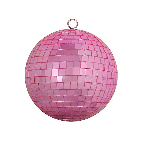 Mirrored Disco Commercial Christmas Ball Ornament - 8" (200mm) - Bubblegum Pink